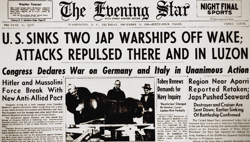 World War II Chronicle: December 11, 1941