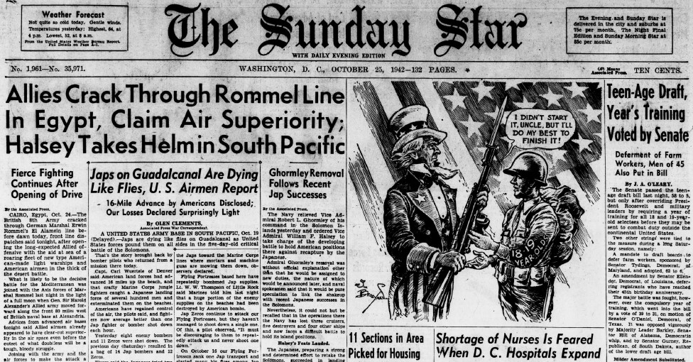 World War II Chronicle: October 25, 1942