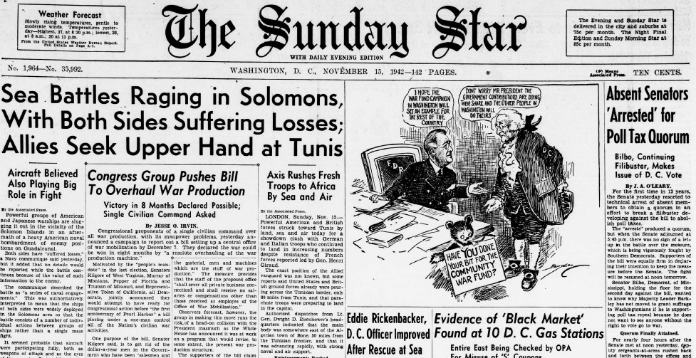 World War II Chronicle: November 15, 1942