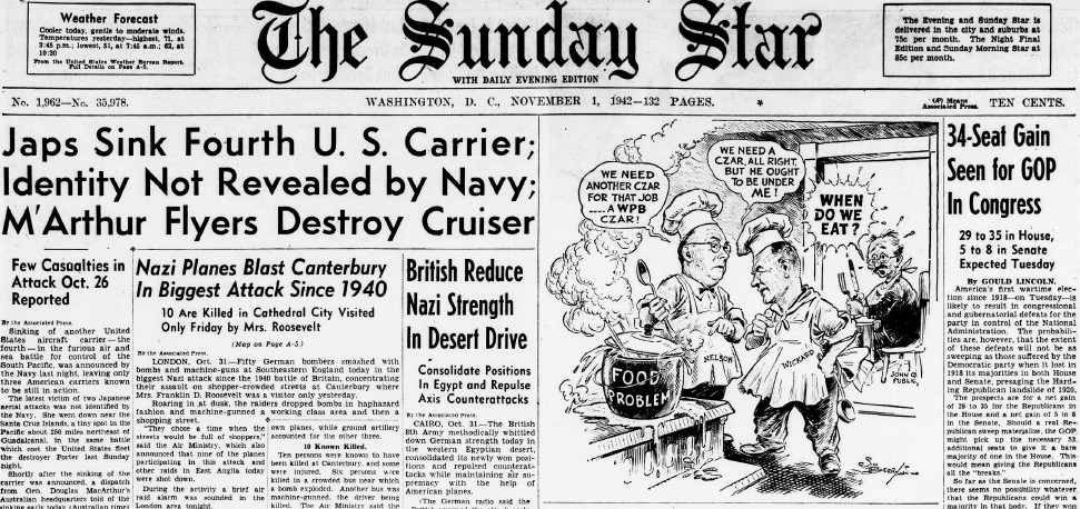 World War II Chronicle: November 1, 1942