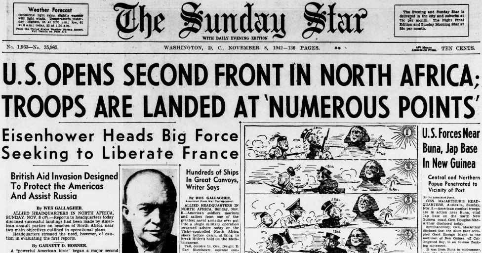 World War II Chronicle: November 8, 1942