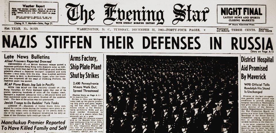 World War II Chronicle: December 22, 1942